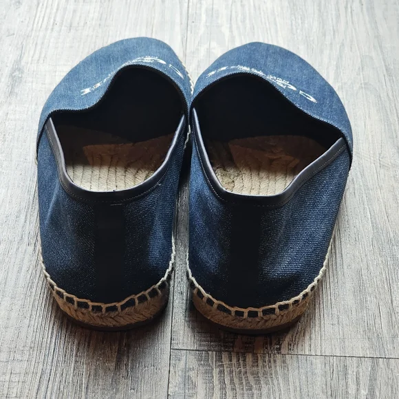 Women Coach Blue Espadrilles with Logo Embroidery - Picture 5 of 6